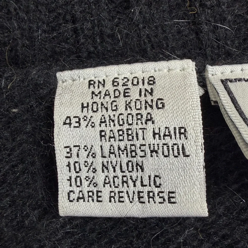 Vintage Southwest Aztec Blanket‎ Cardigan Sweater Black Geometric Chunky Knit M